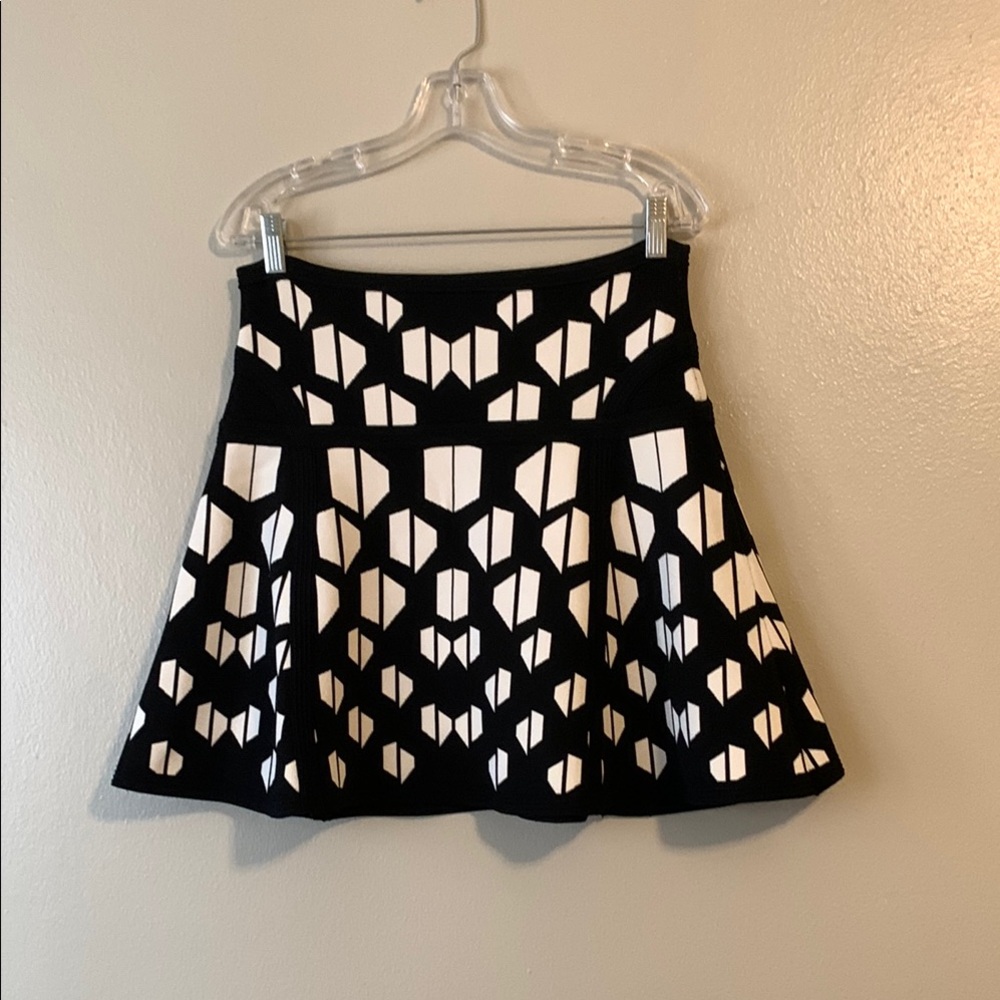 Diane Von Furstenberg Flote Hounds Check Geometric Mini Skirt Size M